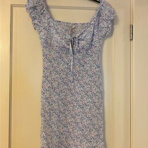 Altar'd State Floral Textured Fabric in Blue and Pink